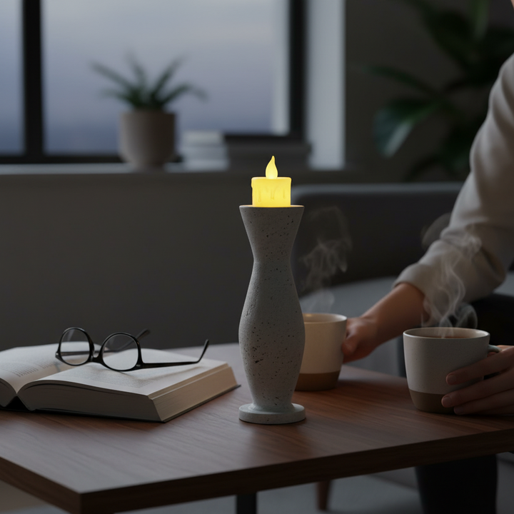 Eternal Harmony Travertine Candle Holder