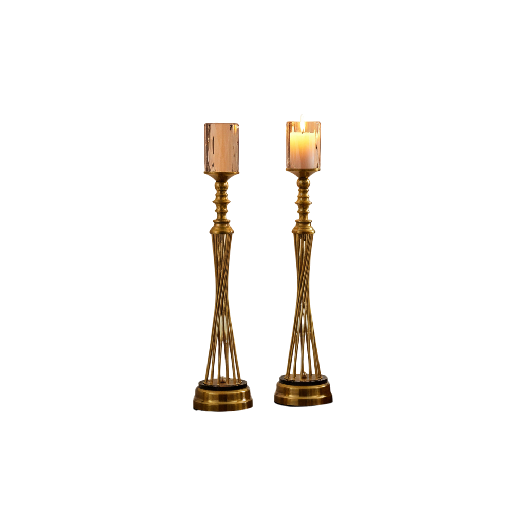 Golden Spiral Luxe Candle Holders