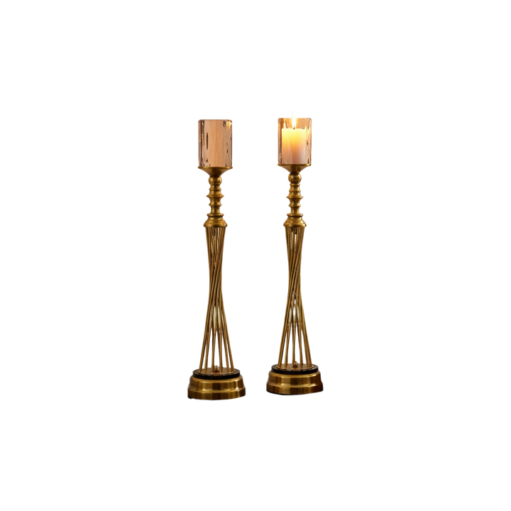 Golden Spiral Luxe Candle Holders