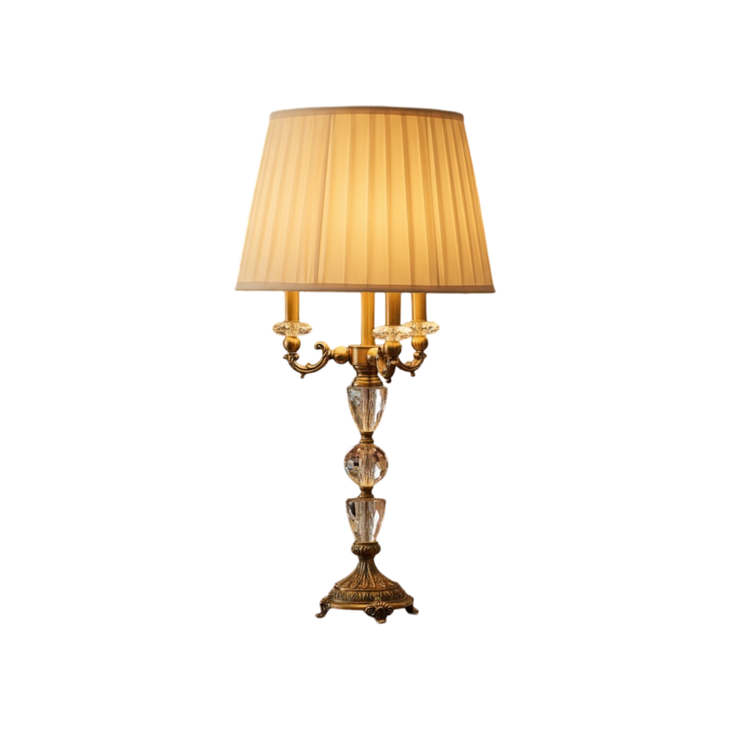 Opaline Luxe Brass & Crystal Table Lamp