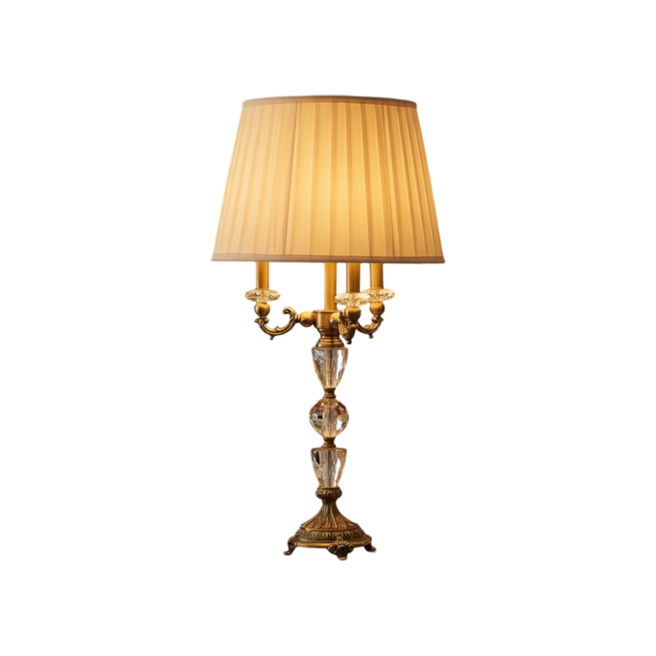 Opaline Luxe Brass & Crystal Table Lamp