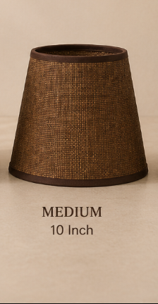 Brown Woven Fabric Lampshade pair