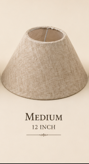 Natural Linen Umbrella Lampshade pair