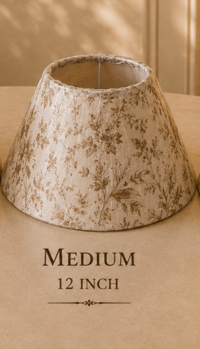 Floral Print Fabric Umbrella Lampshade pair