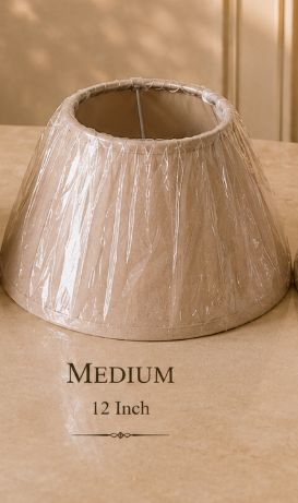 Beige Fabric Umbrella Lampshade pair