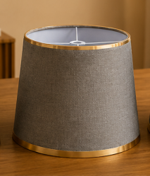 Minimalist Grey Fabric Lampshade Pair