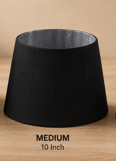 Black Linen Fabric Lampshade pair
