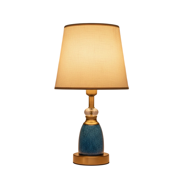 Elora Ceramic Blue Brass Table Lamp