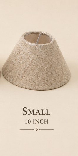Natural Linen Umbrella Lampshade pair