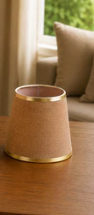 Champagne Linen Fabric Lampshade Pair