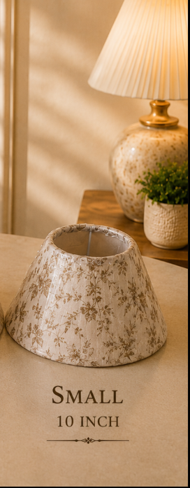Floral Print Fabric Umbrella Lampshade pair