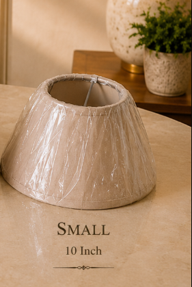 Beige Fabric Umbrella Lampshade pair