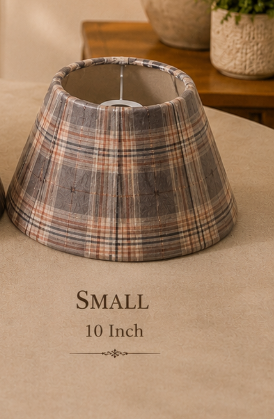 Plaid Fabric Umbrella Lampshade pair