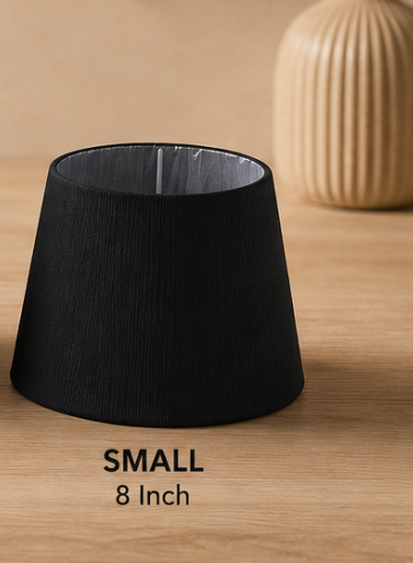 Black Linen Fabric Lampshade pair