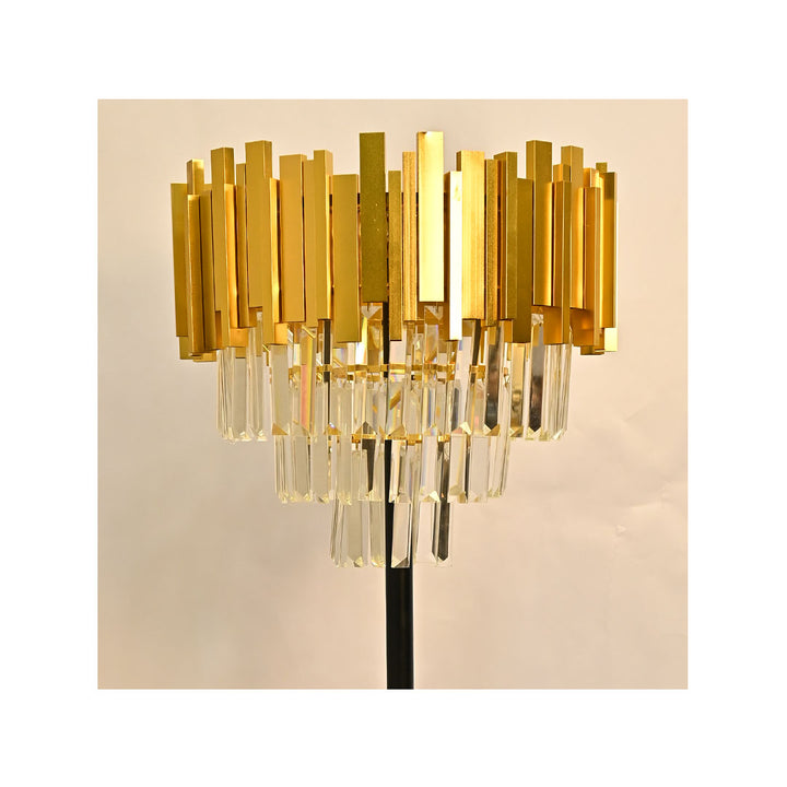 Celestia Luxe – Metallic Crystal Floor Lamp