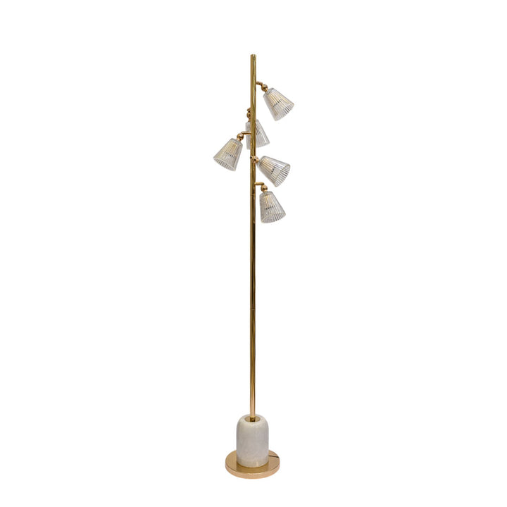 Luminous Frost – White Crystal 5-LED Floor Lamp