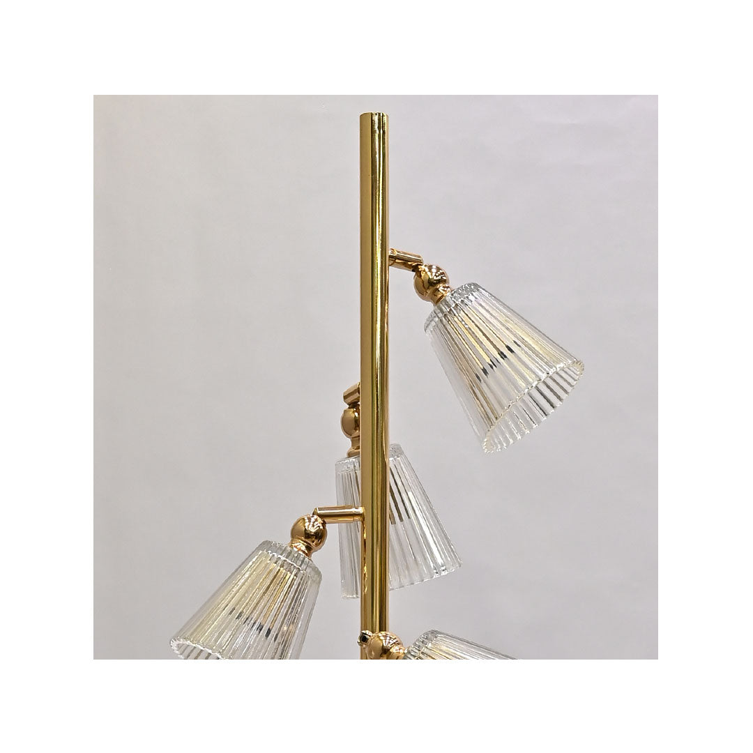 Luminous Frost – White Crystal 5-LED Floor Lamp