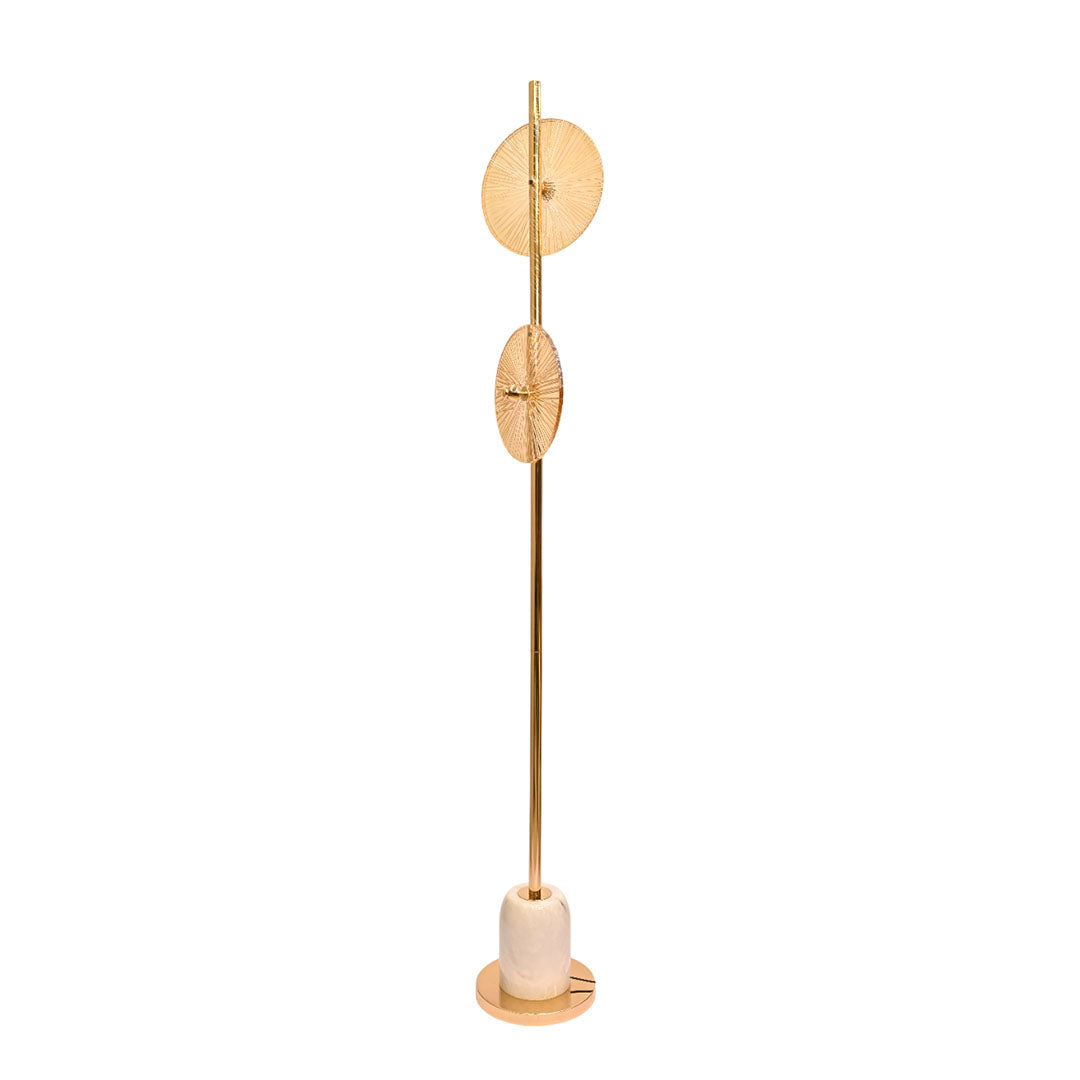Noir Gleam – Gold Crystal & Brass Floor Lamp